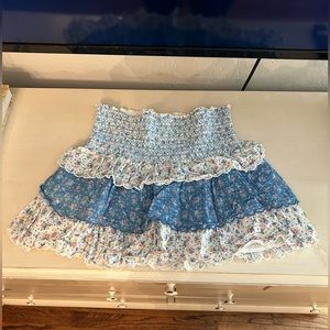 LoveShackFancy Daffodil Skirt (Blue, Pink, and White)